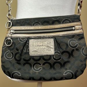 COACH POPPY CROSSBODY BLACK and SILVER